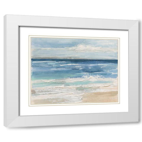 Ocean Waves I White Modern Wood Framed Art Print with Double Matting by Swatland, Sally