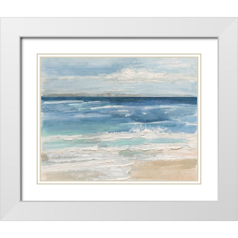 Ocean Waves I White Modern Wood Framed Art Print with Double Matting by Swatland, Sally