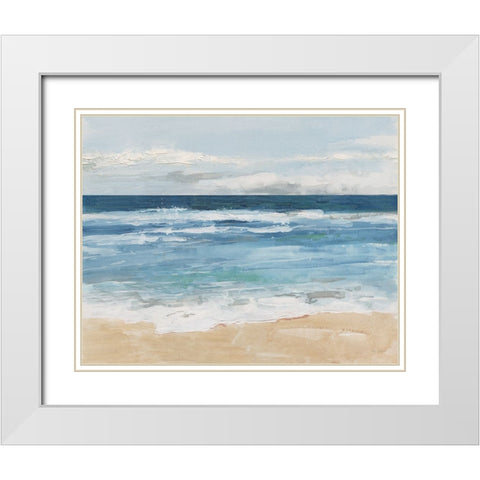 Ocean Waves II White Modern Wood Framed Art Print with Double Matting by Swatland, Sally
