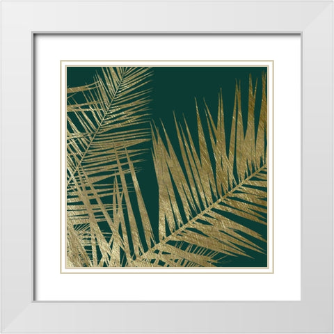 Emerald and Gold I White Modern Wood Framed Art Print with Double Matting by Craven, Katrina