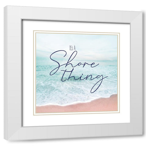 Its A Shore Thing White Modern Wood Framed Art Print with Double Matting by Carpentieri, Natalie