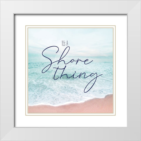 Its A Shore Thing White Modern Wood Framed Art Print with Double Matting by Carpentieri, Natalie