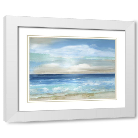 Caribbean Play White Modern Wood Framed Art Print with Double Matting by Nan