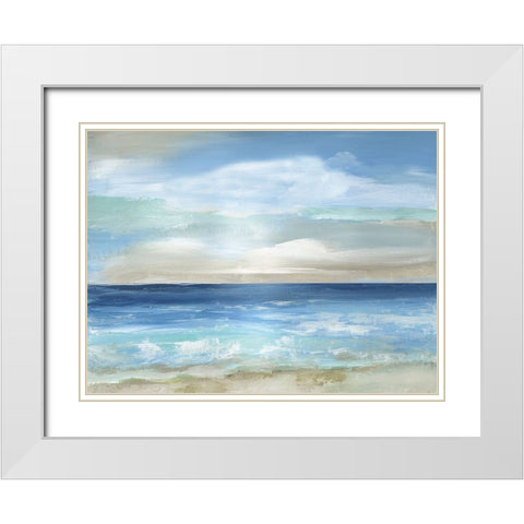 Caribbean Play White Modern Wood Framed Art Print with Double Matting by Nan