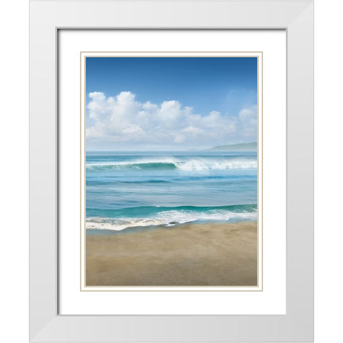 Timeless Waves White Modern Wood Framed Art Print with Double Matting by Calascibetta, Mike