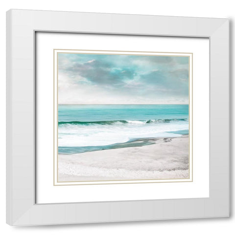 Calming Blues White Modern Wood Framed Art Print with Double Matting by Calascibetta, Mike