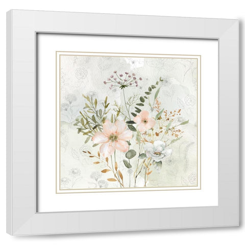 Botanical Sketchbook Floral I White Modern Wood Framed Art Print with Double Matting by Finn, Livi