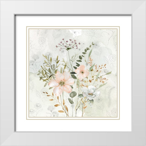 Botanical Sketchbook Floral I White Modern Wood Framed Art Print with Double Matting by Finn, Livi