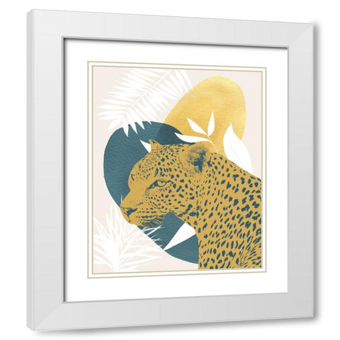 Jungle Cat II White Modern Wood Framed Art Print with Double Matting by Robinson, Carol