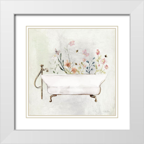 Botanical Bath II White Modern Wood Framed Art Print with Double Matting by Chang, Stella