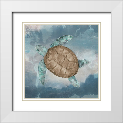 Traveling Turtle II White Modern Wood Framed Art Print with Double Matting by Swatland, Sally