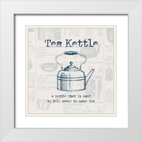 Tea Kettle White Modern Wood Framed Art Print with Double Matting by Jill, Susan