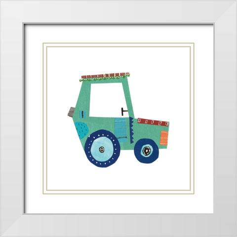 Tractor II White Modern Wood Framed Art Print with Double Matting by Pope, Katherine and Elizabeth