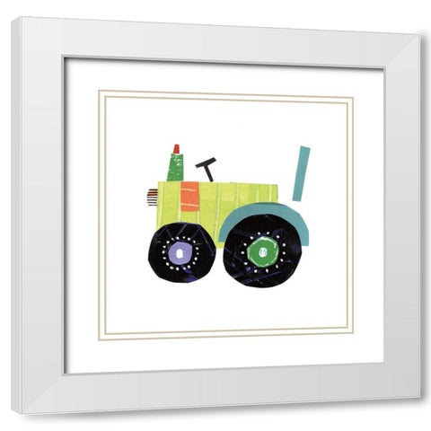 Tractor III White Modern Wood Framed Art Print with Double Matting by Pope, Katherine and Elizabeth