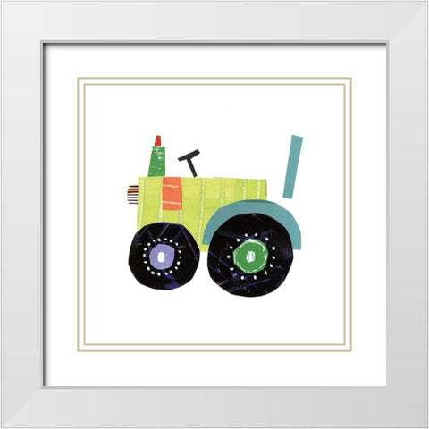 Tractor III White Modern Wood Framed Art Print with Double Matting by Pope, Katherine and Elizabeth