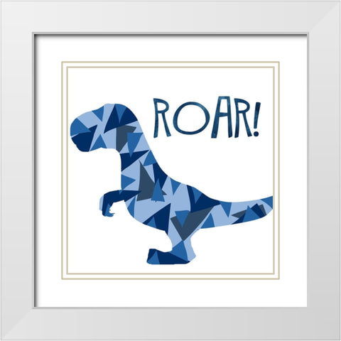 Roar! White Modern Wood Framed Art Print with Double Matting by Santiago, Daniela