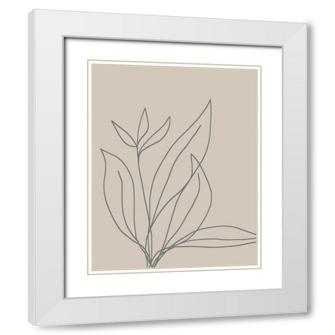 Neutral Lines I White Modern Wood Framed Art Print with Double Matting by Robinson, Carol