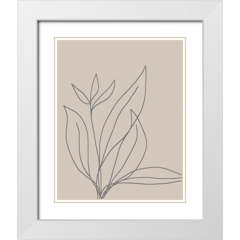 Neutral Lines I White Modern Wood Framed Art Print with Double Matting by Robinson, Carol