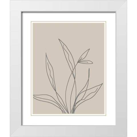 Neutral Lines II White Modern Wood Framed Art Print with Double Matting by Robinson, Carol