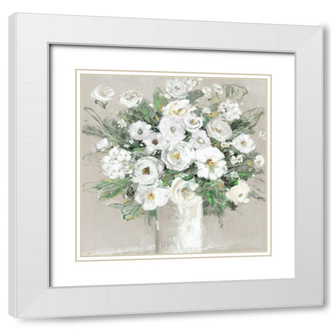 Garden Blooms White Modern Wood Framed Art Print with Double Matting by Swatland, Sally