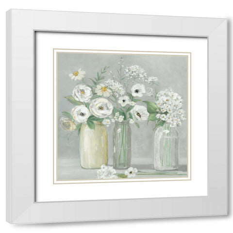 Meadow Beauties White Modern Wood Framed Art Print with Double Matting by Swatland, Sally