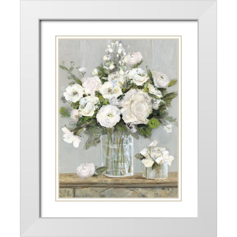 Cottage Whites White Modern Wood Framed Art Print with Double Matting by Swatland, Sally