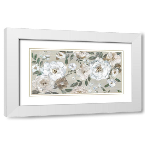 Rose Garden White Modern Wood Framed Art Print with Double Matting by Swatland, Sally