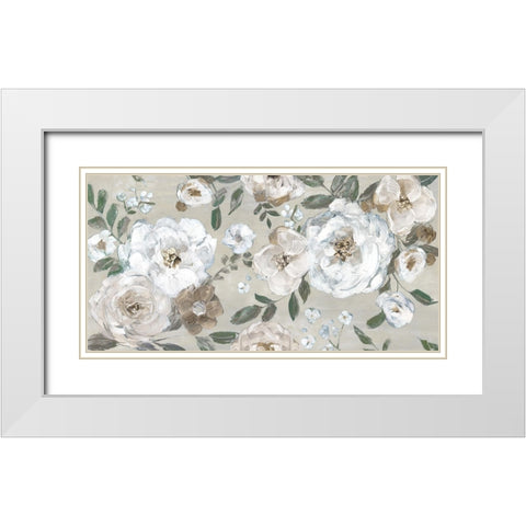 Rose Garden White Modern Wood Framed Art Print with Double Matting by Swatland, Sally