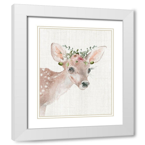 Dressy Fawn White Modern Wood Framed Art Print with Double Matting by Robinson, Carol