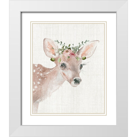 Dressy Fawn White Modern Wood Framed Art Print with Double Matting by Robinson, Carol