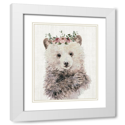 Dressy Cub White Modern Wood Framed Art Print with Double Matting by Robinson, Carol