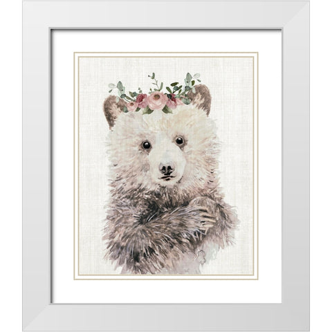 Dressy Cub White Modern Wood Framed Art Print with Double Matting by Robinson, Carol