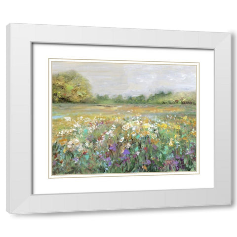 Country Meadow White Modern Wood Framed Art Print with Double Matting by Swatland, Sally