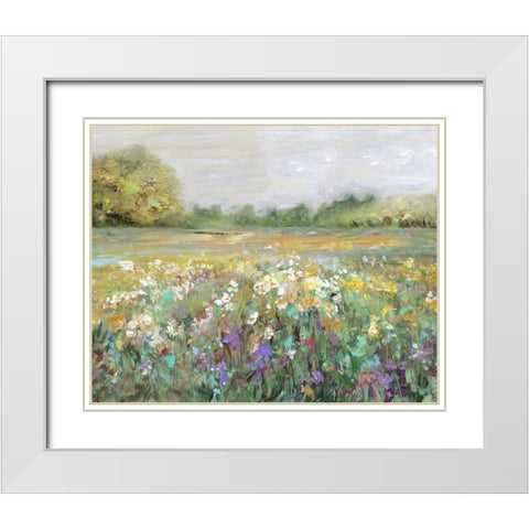 Country Meadow White Modern Wood Framed Art Print with Double Matting by Swatland, Sally