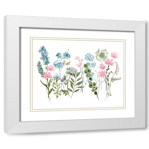 Spring Meadow White Modern Wood Framed Art Print with Double Matting by Knutsen, Conrad