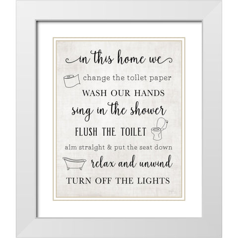 In This Bathroom White Modern Wood Framed Art Print with Double Matting by Carpentieri, Natalie
