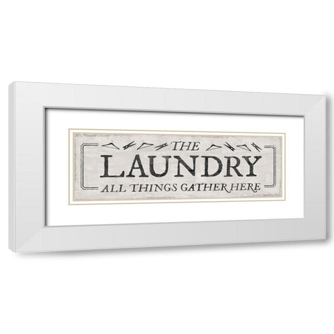 Laundry Gathers White Modern Wood Framed Art Print with Double Matting by Carpentieri, Natalie