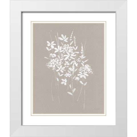 Delicate Botanicals I White Modern Wood Framed Art Print with Double Matting by Swatland, Sally