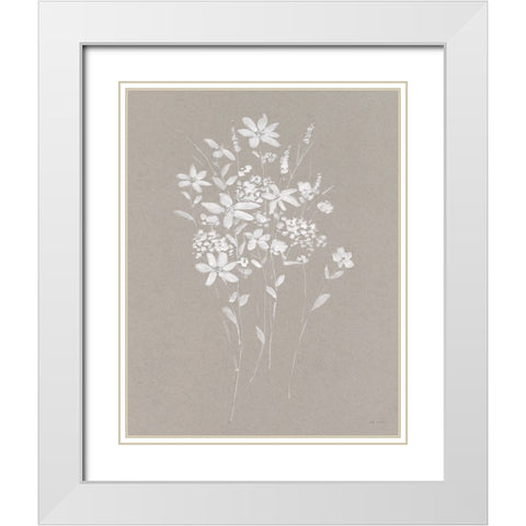 Delicate Botanicals II White Modern Wood Framed Art Print with Double Matting by Swatland, Sally