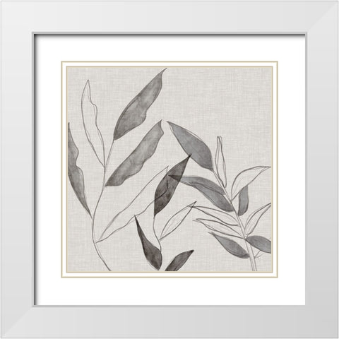 Botanical Sketch I White Modern Wood Framed Art Print with Double Matting by Jill, Susan