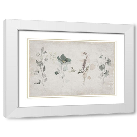 Vintage Arrangement White Modern Wood Framed Art Print with Double Matting by Jill, Susan
