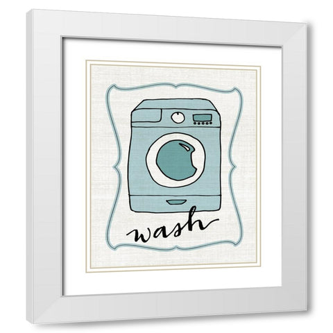Wash White Modern Wood Framed Art Print with Double Matting by CAD Designs