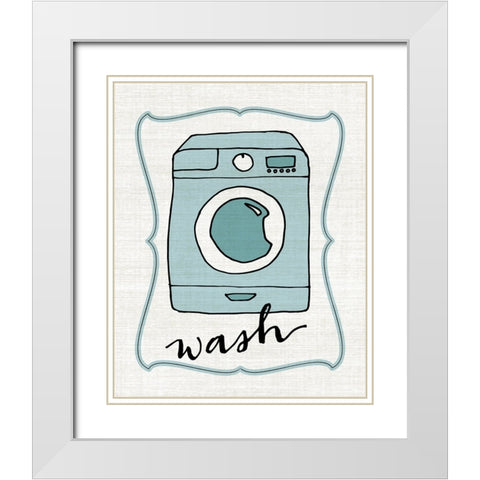 Wash White Modern Wood Framed Art Print with Double Matting by CAD Designs