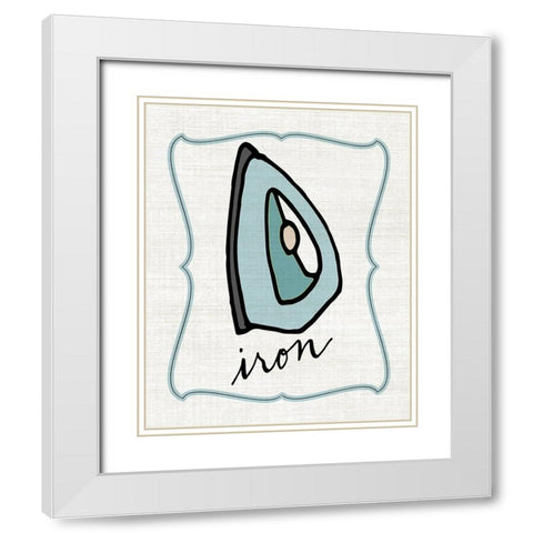 Iron White Modern Wood Framed Art Print with Double Matting by CAD Designs