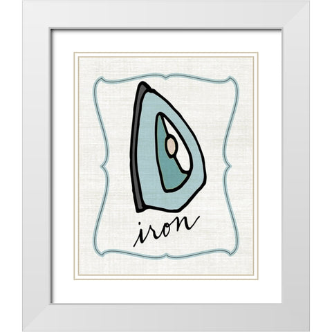 Iron White Modern Wood Framed Art Print with Double Matting by CAD Designs
