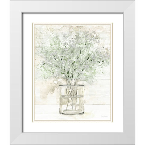 Greens of Summer I White Modern Wood Framed Art Print with Double Matting by Robinson, Carol