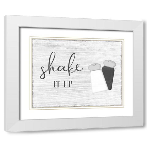 Shake it Up White Modern Wood Framed Art Print with Double Matting by CAD Designs