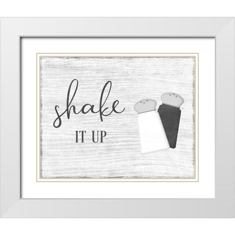 Shake it Up White Modern Wood Framed Art Print with Double Matting by CAD Designs