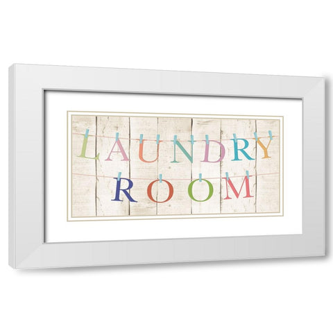 Laundry Room White Modern Wood Framed Art Print with Double Matting by CAD Designs