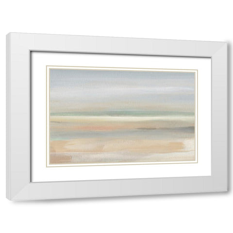 Soft Far Field White Modern Wood Framed Art Print with Double Matting by Robinson, Carol